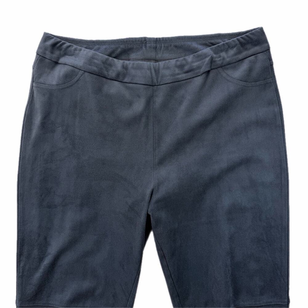 Soft Surroundings Black Faux Suede Pull On Flare Boho Retro Soft Comfort Pants - Picture 3 of 7